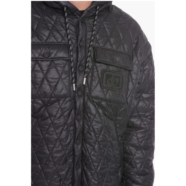 Dsquared² Quilted Shearling Jacket with Logo Patch - Image 3