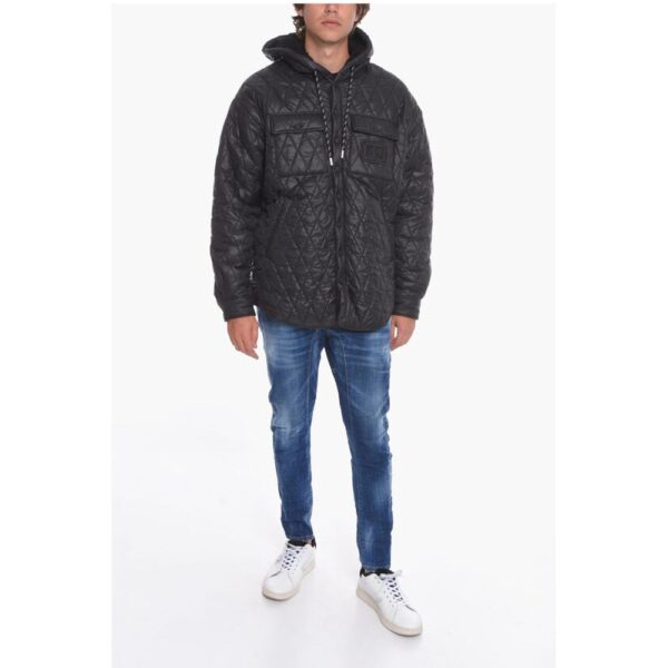 Dsquared² Quilted Shearling Jacket with Logo Patch - Image 4