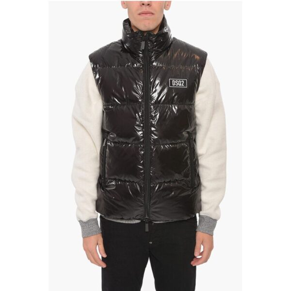Dsquared² Nylon Down Vest Jacket with Logo