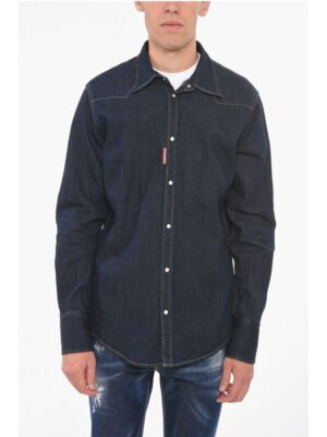 Dsquared² Hemp-blend Denim Western Shirt