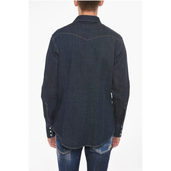 Dsquared² Hemp-blend Denim Western Shirt - Image 2