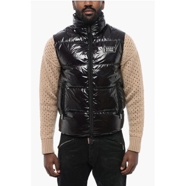 Dsquared² Nylon Down Vest Jacket with Logo - Image 5