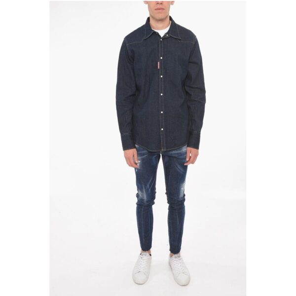 Dsquared² Hemp-blend Denim Western Shirt - Image 4