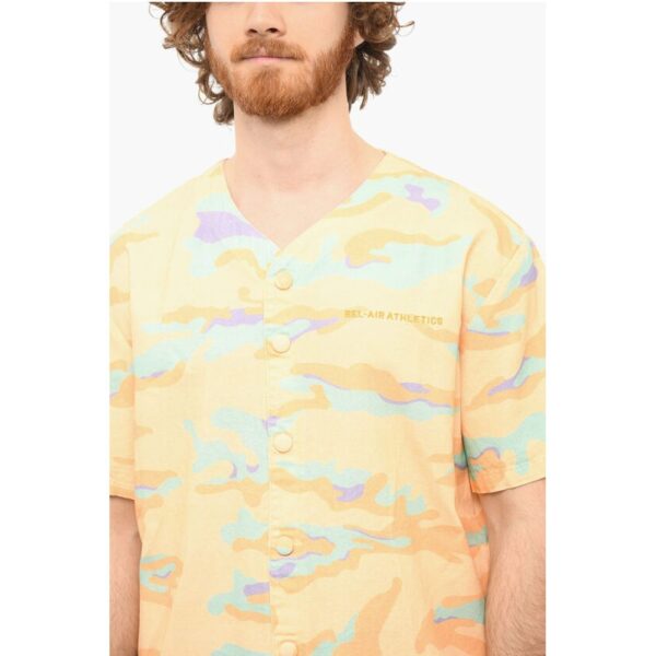 Bel Air Athletics V-neckline CAMO BASEBALL Shirt with Camouflage Motif - Image 3