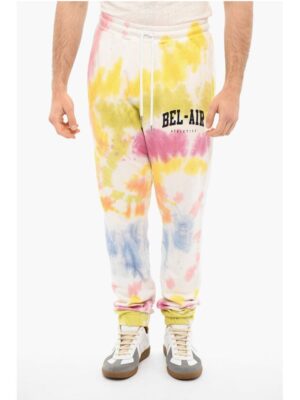 Bel Air Athletics Brushed-cotton COLLEGE Joggers with Tye-dye Print