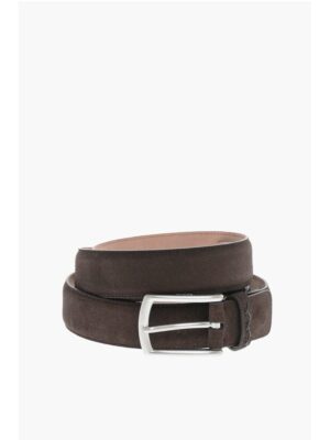 Ermenegildo Zegna Metal Buckle Suede Belt