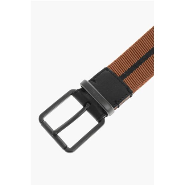 Ermenegildo Zegna Leather Inner Part Fabric Belt - Image 2
