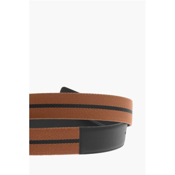 Ermenegildo Zegna Leather Inner Part Fabric Belt - Image 4