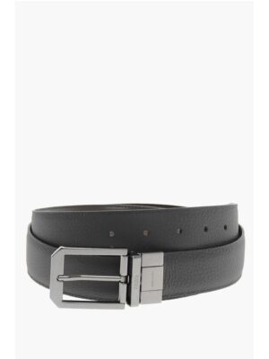 Ermenegildo Zegna Leather and Textured Leather Reversible Belt