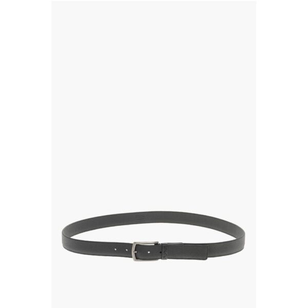 Ermenegildo Zegna Metal Buckle Textured Leather Belt - Image 3