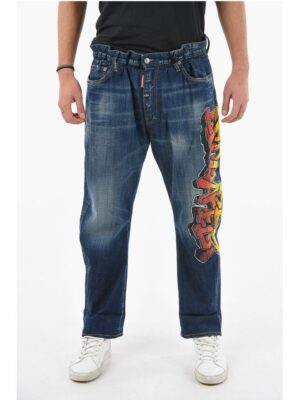 Dsquared² Tapered-fit BIG BROTHER Denims with Multicolor Logo Print 19