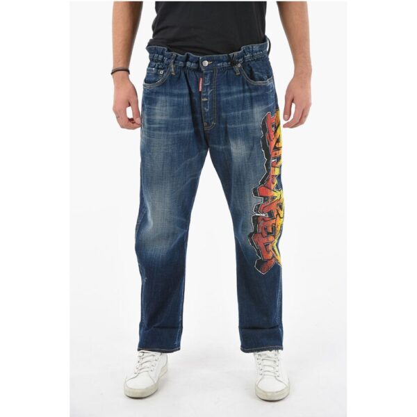 Dsquared² Tapered-fit BIG BROTHER Denims with Multicolor Logo Print 19