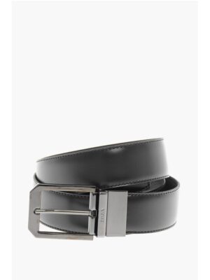 Ermenegildo Zegna Leather and Textured Leather Reversible Belt