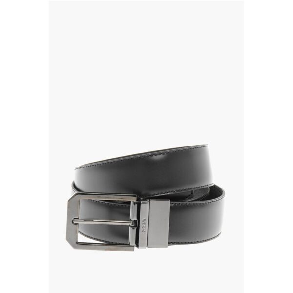 Ermenegildo Zegna Leather and Textured Leather Reversible Belt