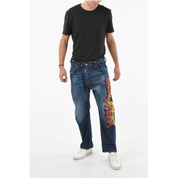 Dsquared² Tapered-fit BIG BROTHER Denims with Multicolor Logo Print 19 - Image 4