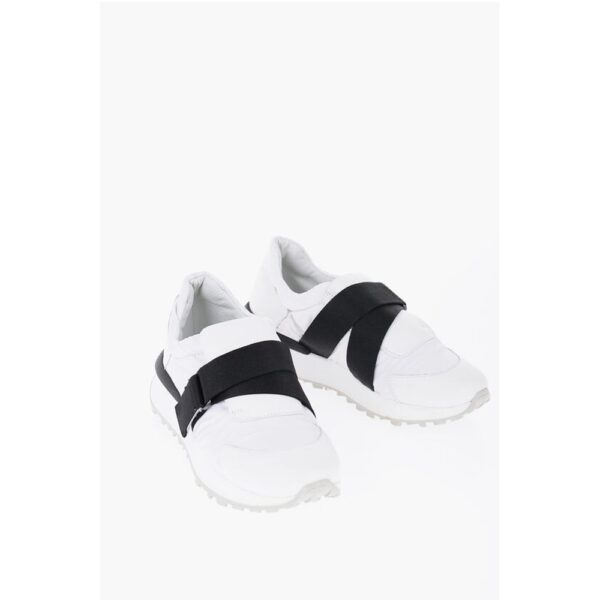 Ixos Leather and Fabric Low Top Sneakers with Touch Strap Closure