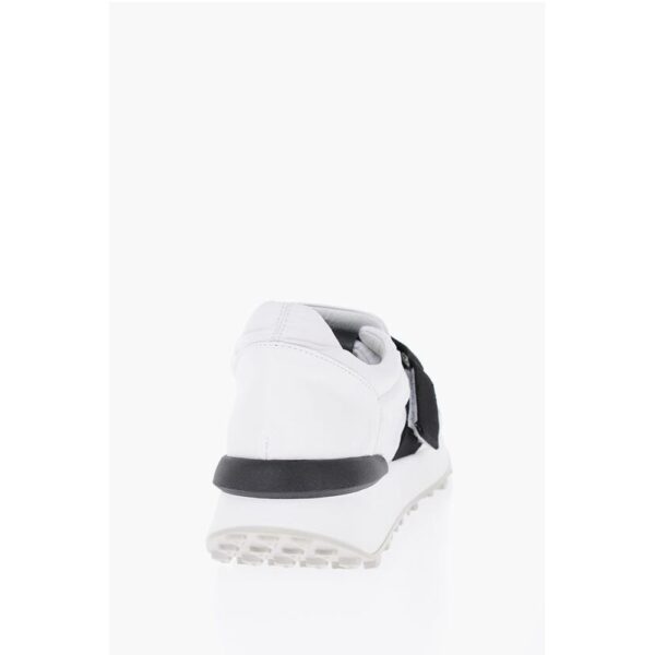Ixos Leather and Fabric Low Top Sneakers with Touch Strap Closure - Image 2