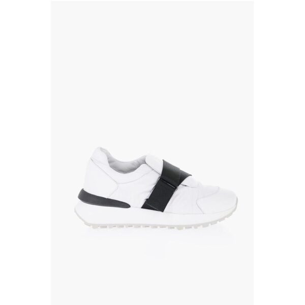 Ixos Leather and Fabric Low Top Sneakers with Touch Strap Closure - Image 3