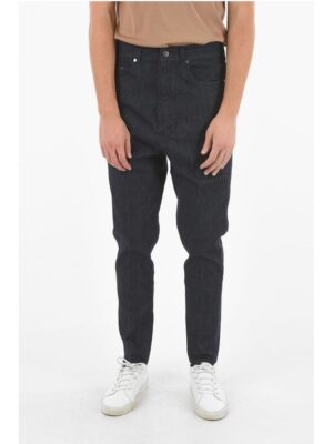 Neil Barrett THE GODFATHER OF DENIM Raw Denim Low-crotch Jeans with Satin