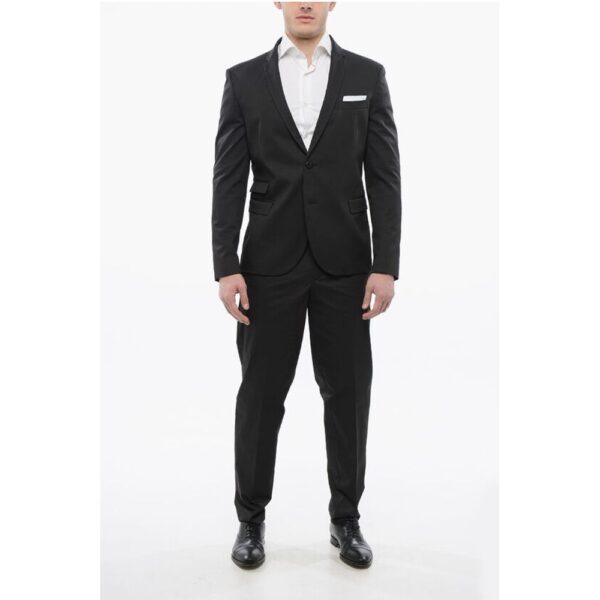Neil Barrett 3-Pocketed Tech Cotton Suit with Notch Lapel