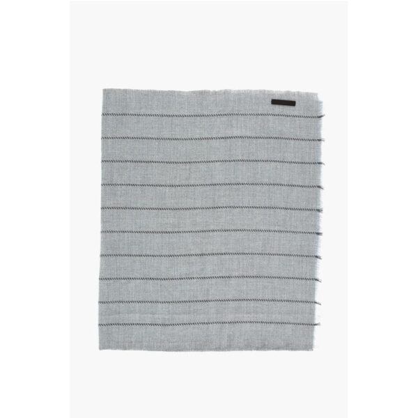 Ermenegildo Zegna Solid Color Scarf with Fringes - Image 2