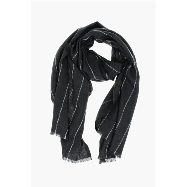 Ermenegildo Zegna Solid Color Scarf with Fringes