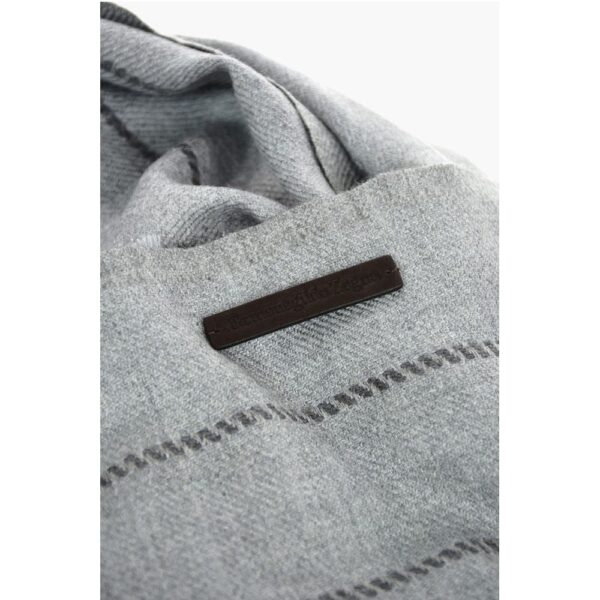 Ermenegildo Zegna Solid Color Scarf with Fringes - Image 3
