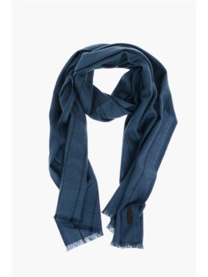 Ermenegildo Zegna Solid Color Scarf with Fringes