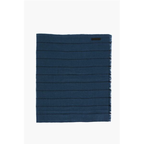 Ermenegildo Zegna Solid Color Scarf with Fringes - Image 2