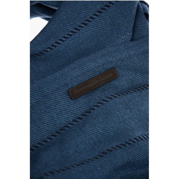 Ermenegildo Zegna Solid Color Scarf with Fringes - Image 3