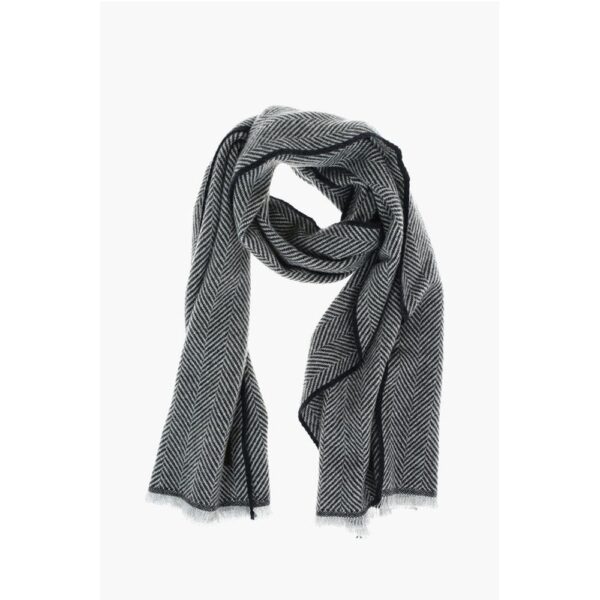 Ermenegildo Zegna herringbone patterned cashmere scarf