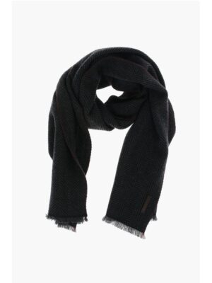 Ermenegildo Zegna herringbone patterned cashmere scarf