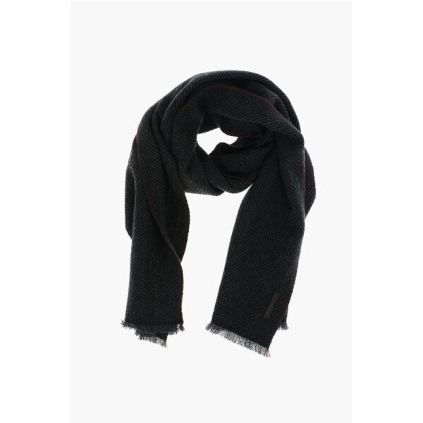 Ermenegildo Zegna herringbone patterned cashmere scarf