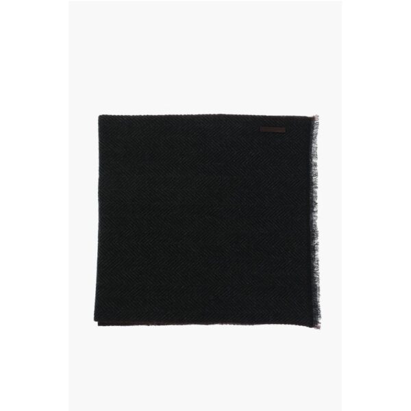 Ermenegildo Zegna herringbone patterned cashmere scarf - Image 2