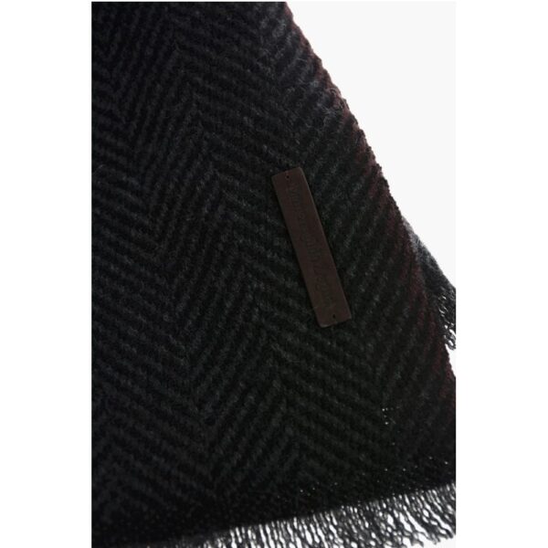 Ermenegildo Zegna herringbone patterned cashmere scarf - Image 3