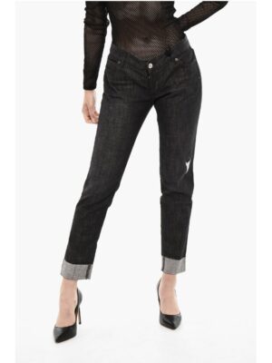 Dsquared² Dark Wash JENNIFER Cropped Jeans with Golden Logo