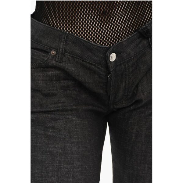 Dsquared² Dark Wash JENNIFER Cropped Jeans with Golden Logo - Image 4