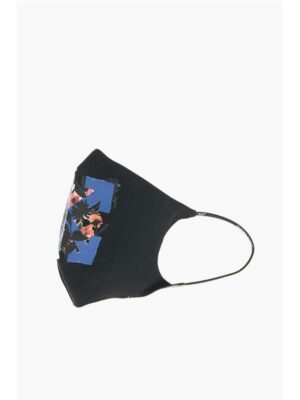 Off-White cotton FLOWER STRIPE ARROW face mask