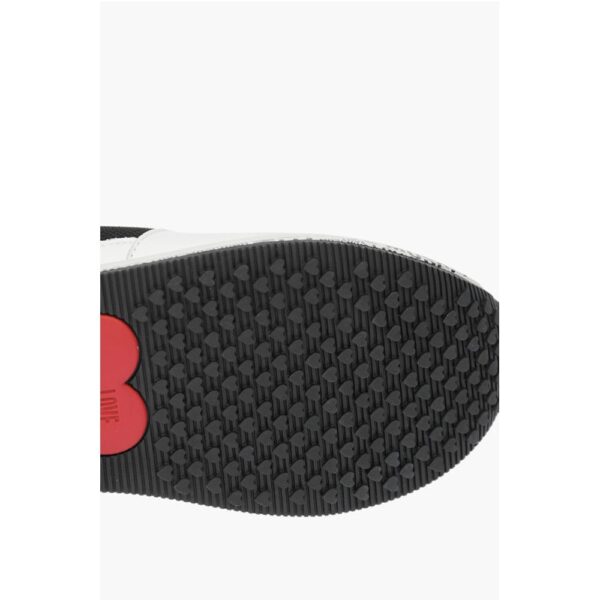Moschino LOVE leather sneakers with mesh details and all over logo so - Image 5