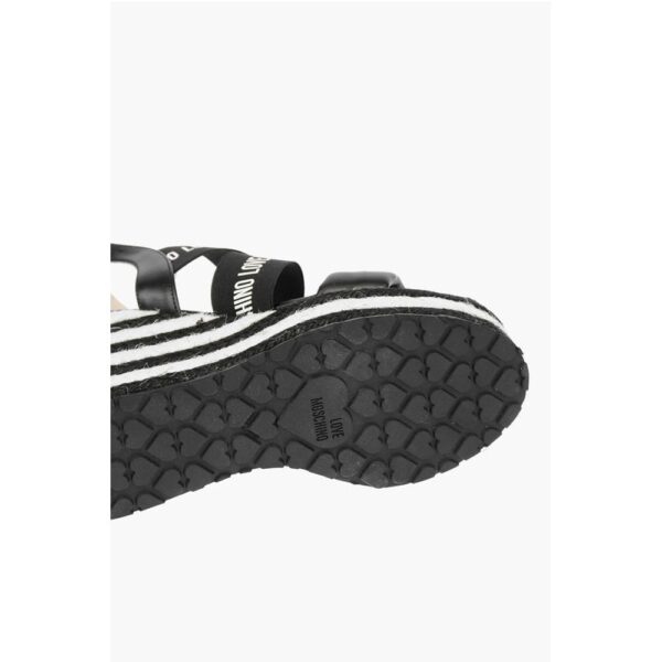Moschino LOVE Leather Wedge Sandals with Logo 12cm - Image 5