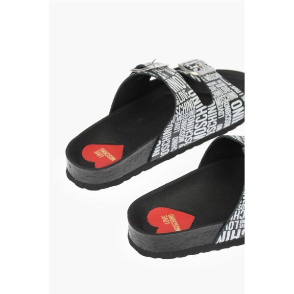 Moschino LOVE Slides Sandals BIRKI130 with Logoed Buckles - Image 2
