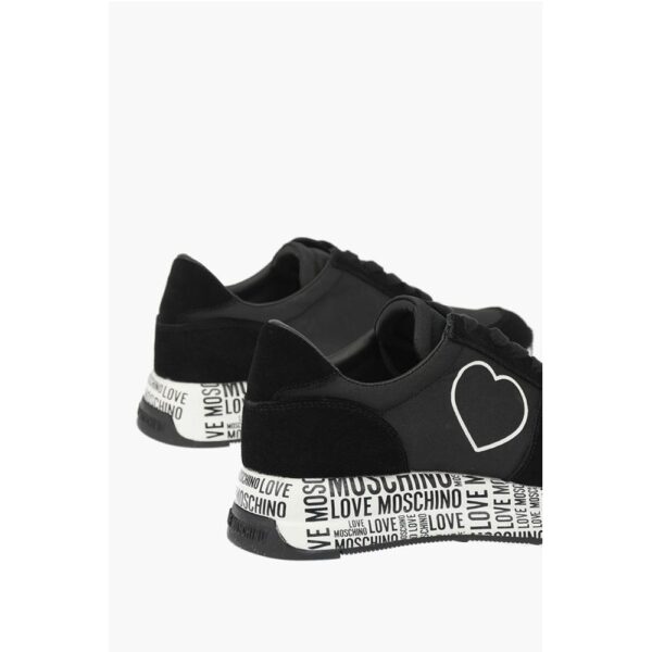 Moschino LOVE suede leather and fabric sneakers with logoed sole - Image 2