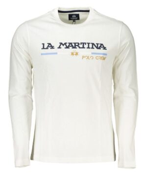 La Martina Chic Crew Neck Embroidered White Tee
