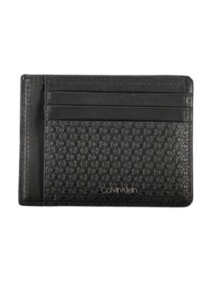 Calvin Klein Sleek Black Leather Coin Purse with Card Holder
