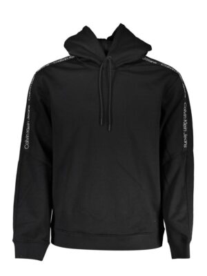 Calvin Klein Sleek Fleece Hooded Sweatshirt in Black