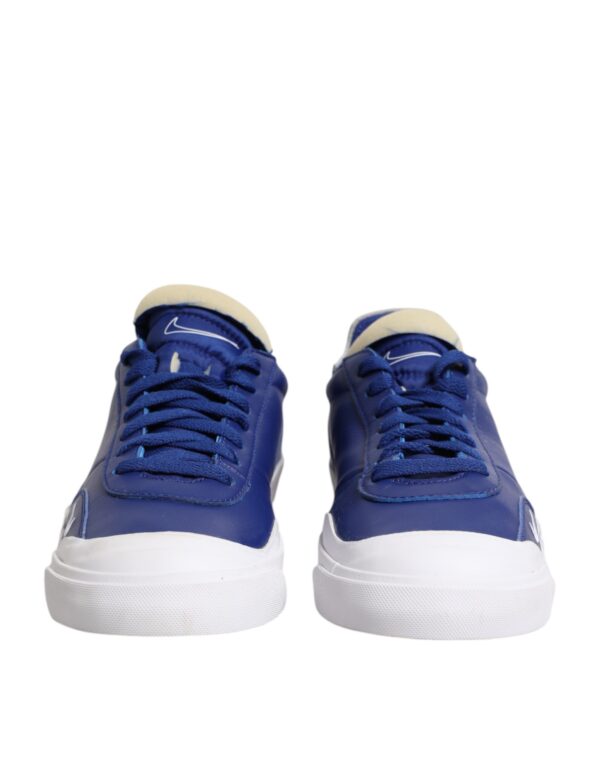 Nike White Blue Lace Up Low Top Drop-Type PRM Sneakers Shoes - Image 2
