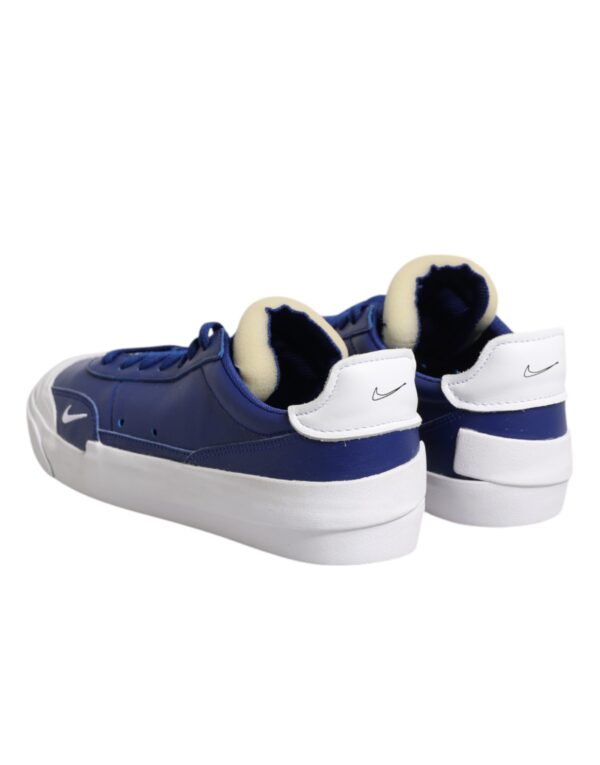 Nike White Blue Lace Up Low Top Drop-Type PRM Sneakers Shoes - Image 4