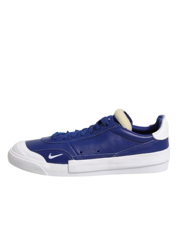 Nike White Blue Lace Up Low Top Drop-Type PRM Sneakers Shoes - Image 5