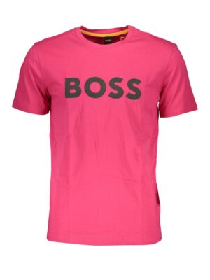 Hugo Boss Pink Cotton Men T-Shirt