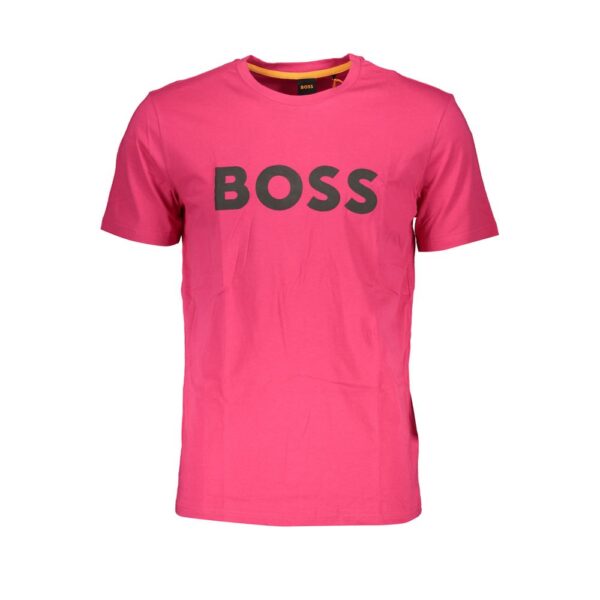 Hugo Boss Pink Cotton Men T-Shirt - Image 2